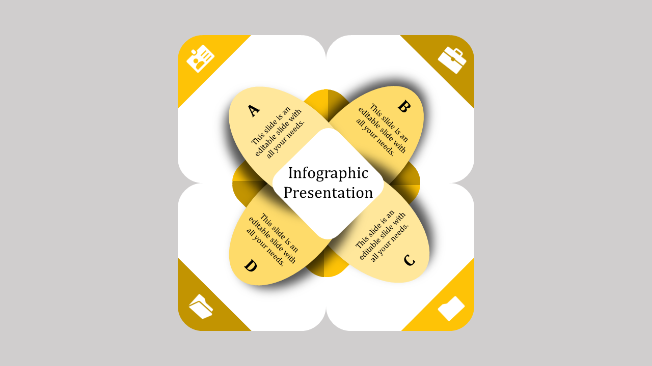 Best Infographic Presentation With Four Nodes Slide